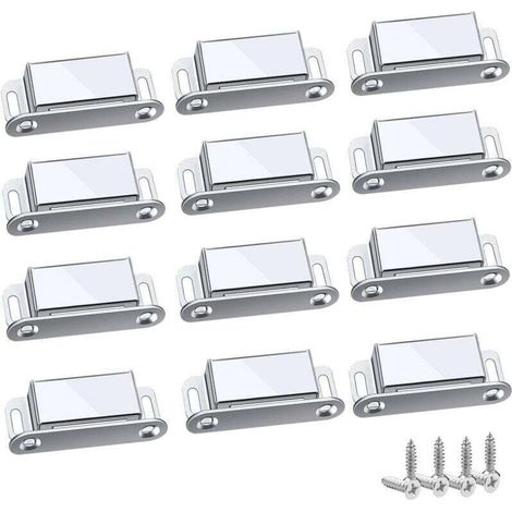 Forehill – Magnetischer Verschluss, 12-teilig – Edelstahl 304 – Haltekraft Bis Zu 10 Kg – Für Schränke Und Schubladen – Einfache Installation - 45mm-12pc