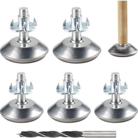 Verstellbare Möbelfüße M8 X 40mm – 20er-pack Füße Und Kontermuttern – Hochdichter Edelstahl – Für Unebene Böden - 20 Stück