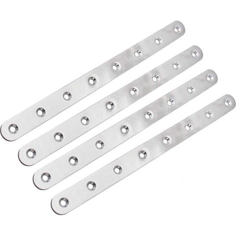 Edelstahl-verbindungsplatten, 4 Stück, Robuste Flache Winkelhalterungen Zur Reparatur, Verbindung Und Befestigung Von Möbeln, 244x19x2,5 Mm