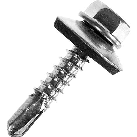 Selbstbohrende Schraube Metall M5 Packung 50 Stück, 5,5 X 20 Mm, Selbstbohrende Blechschraube Aus Stahl Mit Sechskantkopf Und Dichtscheibe Für Sicheren Halt, Selbstbohrende Schraube Für Metall