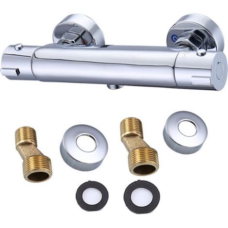 Wandmontierter Thermostatmischer, Runder Thermostatischer Duscharmatur Zur Wandmontage Für Badewanne Und Dusche, Verbrühschutz-armatur