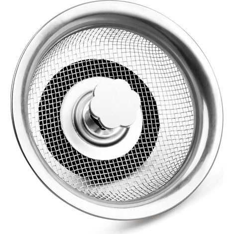 Polierter Edelstahl-siebkorb Für Spülen – Spülensieb Mit Gummiring – Durchmesser 8,4 Cm – Schnelle Installation