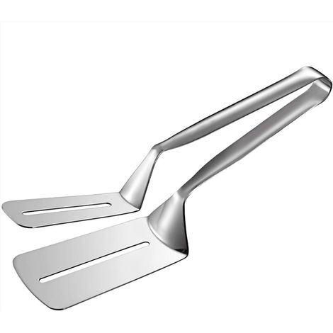 Steakzange, 3-in-1 Kochzange, Doppelseitiger Spatel, Multifunktionale Edelstahl-zangenspatel, 10 Zoll, Für Steak, Brot, Burger, Bbq, Fleisch, Pizza, Fisch