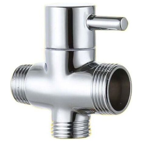 Umstellventil, Außengewinde 20 Mm Und 25 Mm, Verchromter Messing-t-adapter Für Armaturen, Duschzubehör, Umsteller, 3-wege-wasserzulaufventil Mit Außengewinde