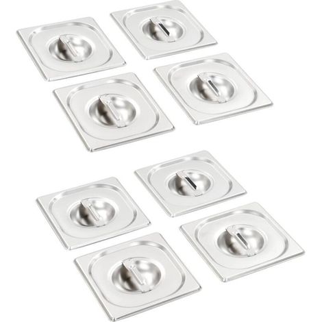 8-teilige Gn 1/6 Edelstahl-tablettabdeckungen Von Vidaxl