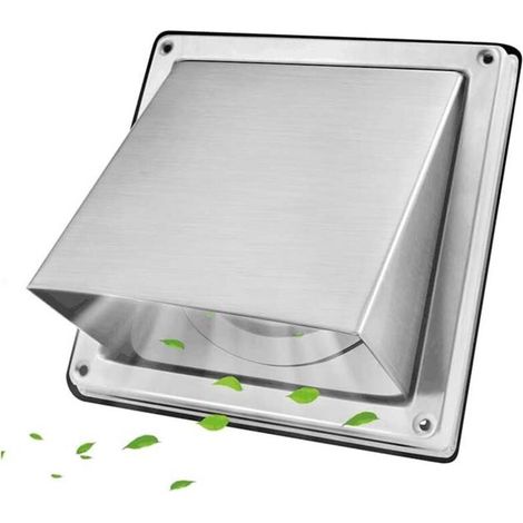 100mm Quadratisches Lüftungsgitter Aus Edelstahl, Belüftungsgitter Mit Rückschlagklappe, Luftauslassabdeckung, Verhindert Das Eindringen Von Insekten Und Vögeln In Das Gitter Und Schützt Den Kamin