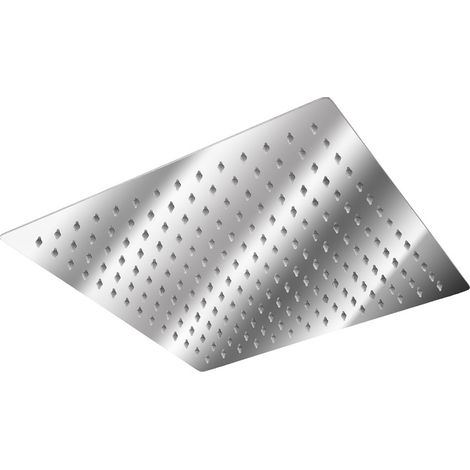 Quadratischer Duschkopf Mit Regeneffekt, Design Aus Edelstahl, 30 Cm X 30 Cm - Silber