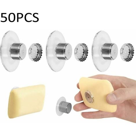 50er Set Magnetischer Seifenspender Mit Saugnäpfen, Für Eine Installation Ohne Bohren. Diese Magnetischen Seifenhalter Sind Geeignet Für Badezimmer, Waschbecken, Badewannen Und Küche.