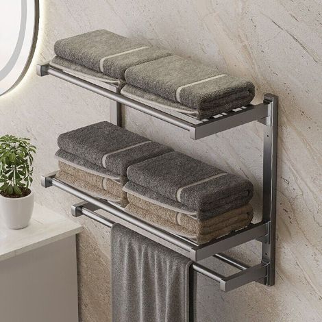 3-stufiges Wandhandtuchregal, 50 Cm