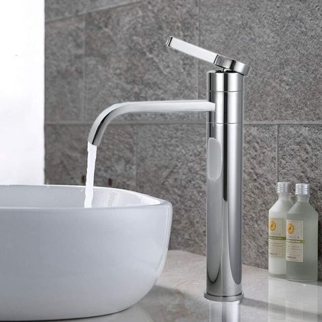 Verchromter Waschbecken-wasserhahn, Schwenkbarer Auslauf 360° - Modernes Design Chrom-messing Waschtischmischer Für Badezimmer