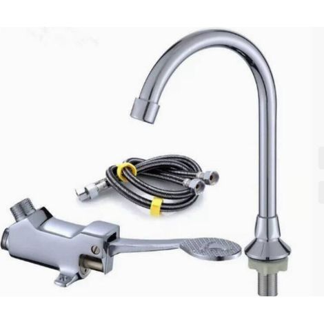 Fußhebel-wasserhahn Für Medizinische Labore/badezimmerwaschbecken, Labor-handwasch-wasserhahnset Mit Fußschalter