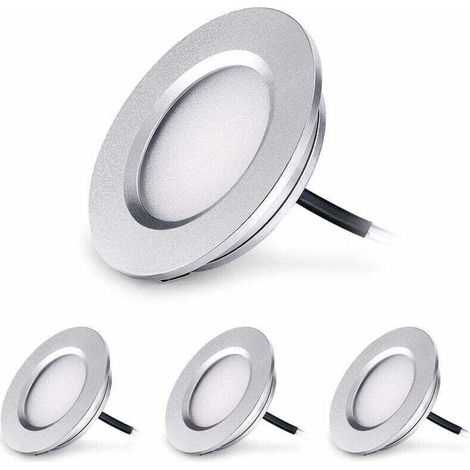 Led Einbaustrahler Extra Flach 3w 12v Led Einbauleuchte Deckenleiste Rund Dimmbar 240 Lumen Warmweiß Ip44 Für Badezimmer Wohnzimmer Kabine, Boot Auto 4er-pack [energieklasse A++]