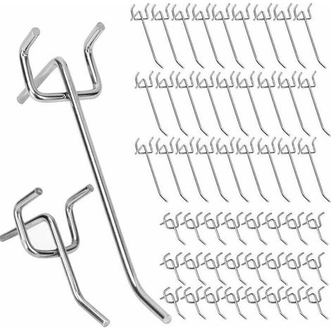 50 Stück Haken Für Lochwand, Wandhalterung Für Lochwand, Wandhaken Für Einzelhandelsanzeige, 10 Cm Und 5 Cm Einfacher Haken Set