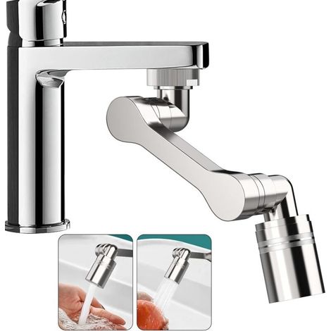 Verlängerter Wasserhahnauslauf 1440 Grad 2 Modi Für Wasserhähne Mit Außengewinde Durchmesser 20/22/24 Mm