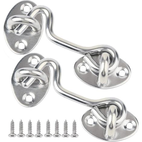 Kabinenhaken Und Ösenriegel Für Schiebetüren, Schlafzimmer, Badezimmer, Fenster, Tore, 3 Zoll, 2er-pack