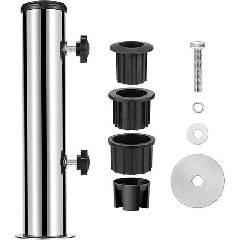 Set Aus Edelstahl-stützrohren Für Außenschirme – Pvc-einsatz – Verstellbare Rohrhülse – Ersatzteile Für Outdoor, Garten, Hof, Balkon