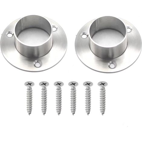 2er-set Kleiderstangenhalter Aus Edelstahl, Kleiderstangenhalter Mit Schrauben, Durchmesser 38 Mm
