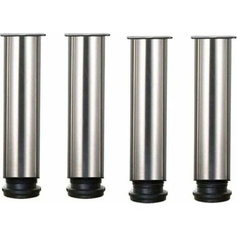 Satz Mit 4 Möbelfüßen Aus Edelstahl 304, Höhenverstellbar Von 250 Bis 265 Mm, Zubehör Für Tische Und Schränke, Robuste Befestigung