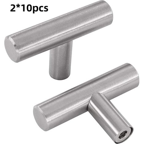 Set Aus 20 Türgriffen Aus Edelstahl (50 X 10 X 32 Mm), Schubladengriffe Für Küchenmöbel