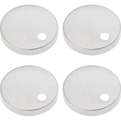 4 Stück Toilettensitz-scharnierabdeckungen, 55 Mm Durchmesser, Befestigungen Für Toilettensitzscharniere, Dekorative Abdeckungen Aus Edelstahl, Obere Befestigung Für Wc-schüssel, Silber