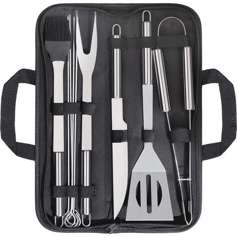 Grillutensilien, 9-teiliges Bbq-set Aus Edelstahl, Grillwerkzeug-set Aus Edelstahl Für Grillgerichte, Edelstahl-grillzubehör