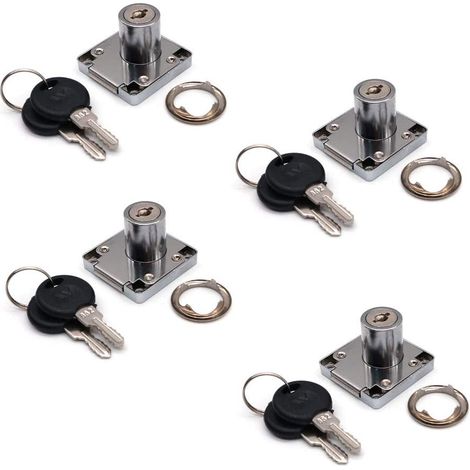4er-set Schrank- Und Schubladenschlösser Mit 2 Schlüsseln, Möbelschlosszylinder, Zinklegierung-nockenschloss Für Türen, Schränke, Schubladen, Briefkästen (22 Mm)