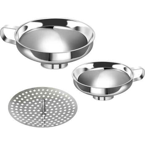 Set Aus Edelstahl-einfülltrichtern, Einfülltrichter Mit Großer Öffnung Für Gläser, 2er-set