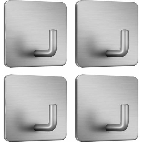Klebehaken Für Handtücher, Zum Aufhängen Von Kleidern Und Mänteln, Wandhaken Aus Edelstahl, 4er-pack (silber)