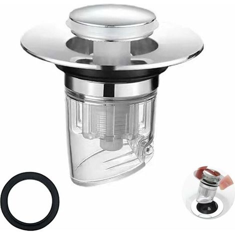 Bouchon Lavabo Badezimmer, Ablaufventil Waschbecken, Pop-up Filter Badewannenablauf Universal Waschbecken Abflussstopfen Mit Anti-verstopfung, Geruchs- Und Insektenschutz Sieb.-liaiki