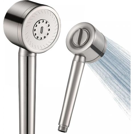 Tout Metall Hochdruck-duschkopf Aus Edelstahl 304, Duschkopf Gegen Kalkablagerungen, 3 Sprühmodi - Spa-massage (silber)