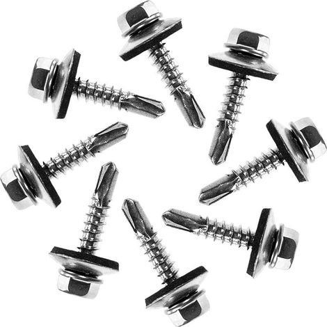 Blechschraube Selbstbohrend Metall M5 Packung 50 Stk. 5,5 X 20 Mm Selbstbohrende Blechschraube Aus Stahl Mit Sechskantkopf Und Dichtscheibe Für Sichere Befestigung
