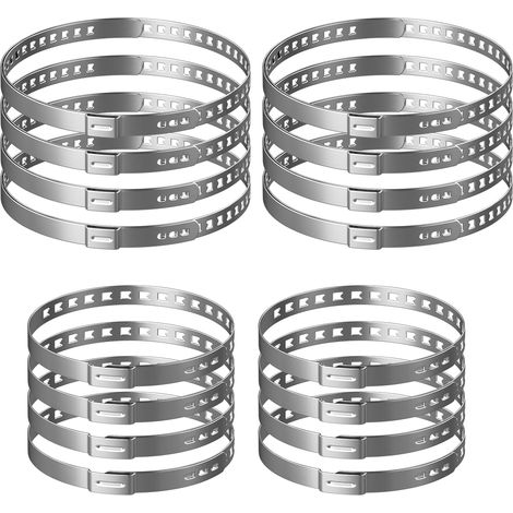 Uningyi 16er-pack Verstellbare Edelstahl-kabelbinder - Universelle Schellenart - 20-50/50-120 Mm - Für Haushalt, Gasschlauch, Wasser, Teich, Garten