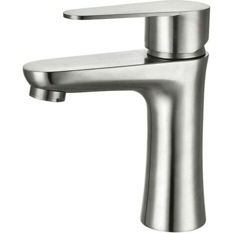 Badezimmerarmatur, Edelstahl-badmischbatterie, Moderne Einlochige Waschbeckenarmatur In Gebürsteter Optik, Handwaschbecken, Abnehmbarer Perlator, Für Warmes Und Kaltes Wasser Geeignet