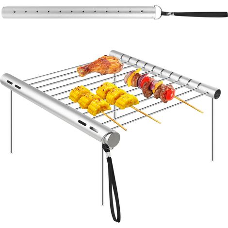 Tragbare Barbecue-grills, Holzkohlegrill, Faltbarer Grill Aus Edelstahl, Mini Campinggrill Tragbar Für Picknicks, Hinterhof, Wandern, 31x3x3cm