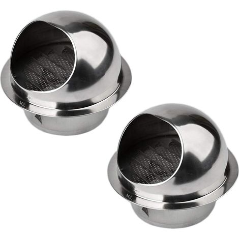 Rundes Lüftungsgitter, Abluftgitter Für Dunstabzugshaube, Edelstahl-lüftungsgitter Mit Insektenschutznetz, 100 Mm (2 Stück)
