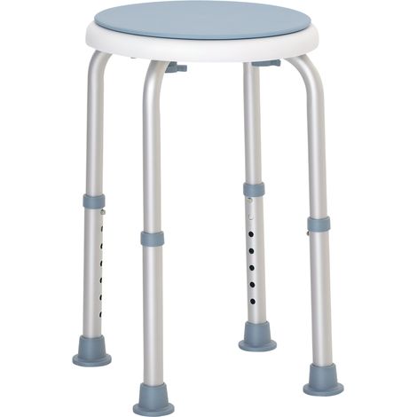 Duschhocker, Rutschfester Duschsitz, Höhenverstellbarer, 360° Drehbarer Badehocker Aus Aluminium