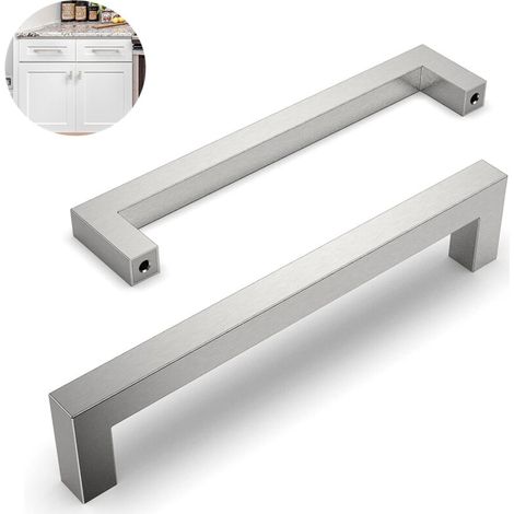 10er-set Küchenschrankgriffe, Abstand 160 Mm, Edelstahl, Griffe Für Schränke Und Türen