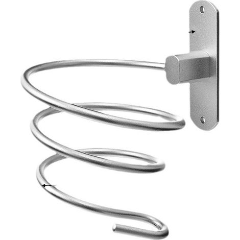 Unterstützungsmural Ohne Bohren Für Haartrockner, Silberfarben, Aus Raumaluminium, Ablagefach Für Haartrockner Im Badezimmer Und Wc.
