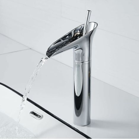 Waschbeckenarmatur, Kaskadenarmatur Für Badezimmer, Badezimmermischer, Chrom Vintage Einhebelmischer, Einstellbarer Warm- Und Kaltwassermischer Für Waschbecken, Verchromt