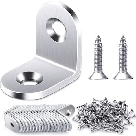 20 Stück 20x20mm Rechtwinklige Halterung, Edelstahl-eckverbinder 90 Grad, L-förmige Eckhalterung Mit Schrauben