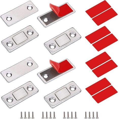 4er-set Starke Magnetverschlüsse Für Schranktüren, Selbstklebende Magnete Für Möbelschränke, Edelstahl-magnete Für Schiebetüren, Küche, Fenster Und Schränke