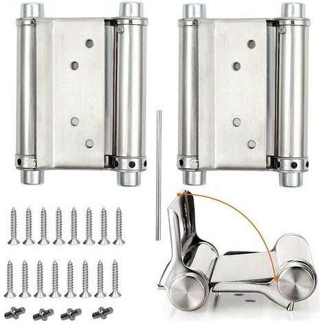 2 Stück Schwingtürscharniere, Saloontür-scharniere Mit Feder, Tragfähigkeit Bis Zu 15 Kg, 76 Mm (3 Zoll)
