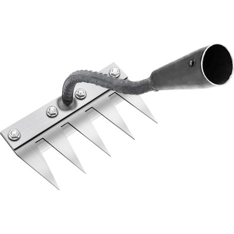 Multifunktionales Metall-unkrautjäte-rechen, 5-zahn-gartenrechen, Tragbarer Gartenrechen Zum Unkrautjäten (ohne Stiel)