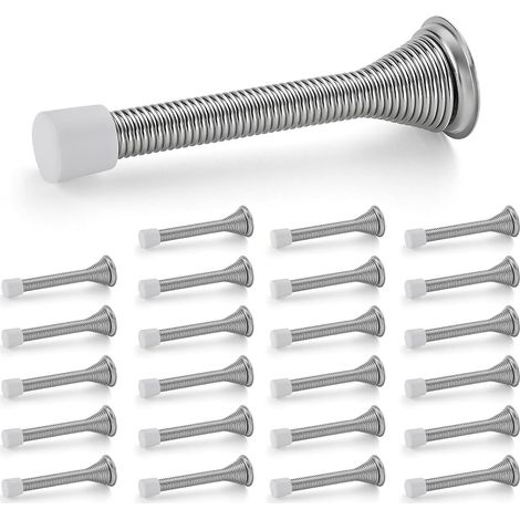 Türstopper, 2er-set, Federbelastet Mit Gummipuffer, In Satiniertem Nickel Für Die Unterseite Der Tür