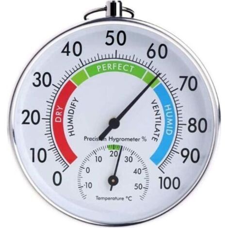 Innen Außen Rundes Thermometer Temperatur Garten Hygrometer Tester Komfortables Wetter Feuchtigkeitsmesser