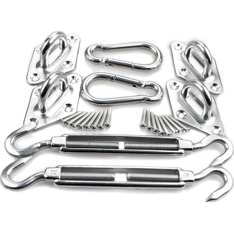 Schattensegel-befestigungsset - Edelstahl 304 Zubehör-set Zur Befestigung Von Schattensegeln, Dreieckige Oder Quadratische Schattensegel, 8 Mm