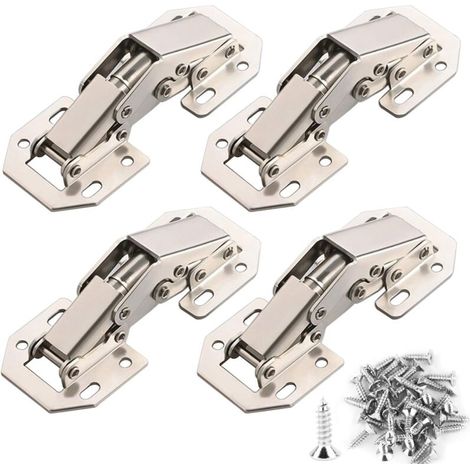 Scharnier Für Möbel 90 Grad Kaltgewalzter Stahl Maße 77mm X 32mm 4er-pack Sanfter Öffnungswinkel