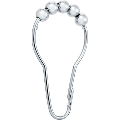 Duschvorhangringe, 12er-set, Chrom