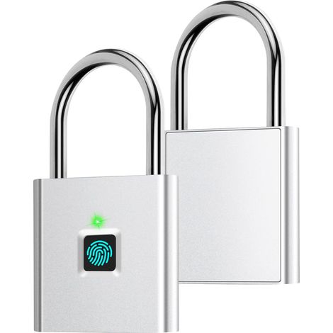 Argent - Fingerabdruck-vorhängeschloss, Bluetooth-app-verriegelung, Intelligentes Vorhängeschloss, Schlüsselloses Biometrisches Schloss Für Rucksack, Fahrrad, Schulschließfach, Fitnessstudio-schließfa