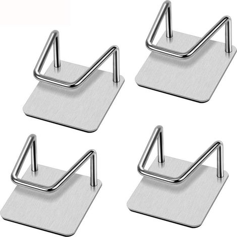 4 Stück Spülbecken-schwammhalter, Küchenschwammhalter, Selbstklebender Schwammhalter, Spülbeckenhaken Für Schwämme, Ohne Bohren Wasserdichter Edelstahl-spülbecken-schwammhalter Für Küchenspüle, Küche,